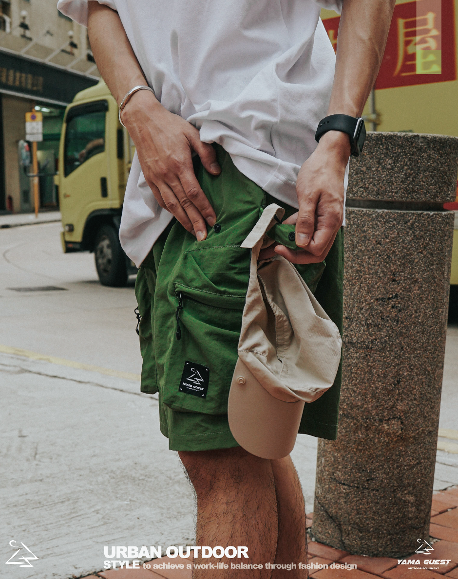 SP06 Water-Resistant Multi Pockets Shorts (GRN)